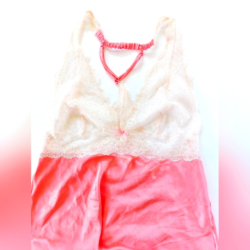 Lace Bust Sexy Pink Nightgown size Medium Victoria's Secret‎ Boudoir Negligee